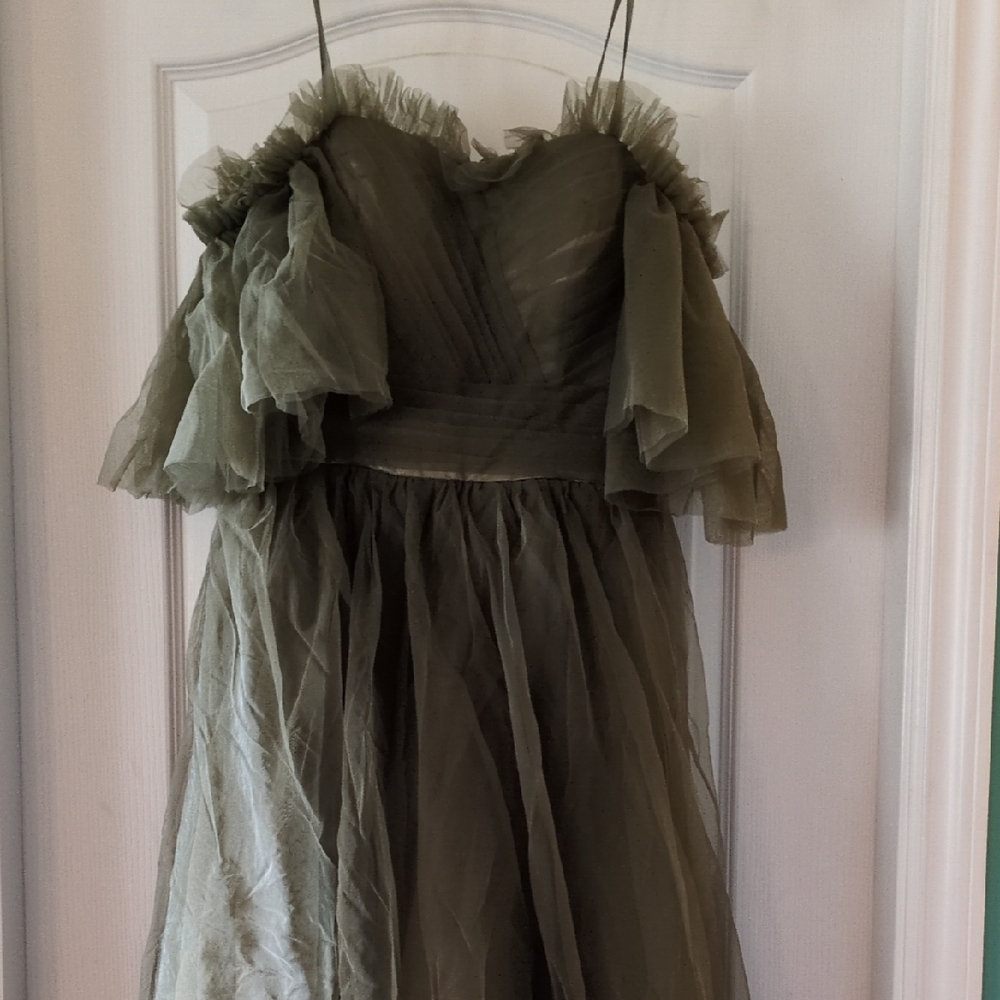 Whimsical Olive Green Prom/Party Dress